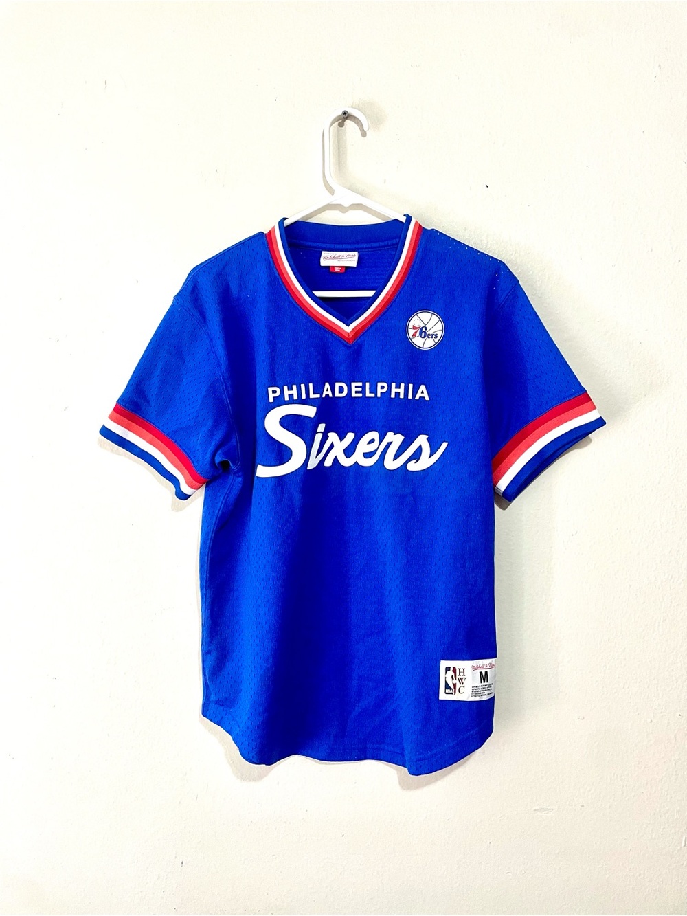 PHILADELPHIA 76ERS JERSEY MITCHELL & NESS ROYAL WOMANS M